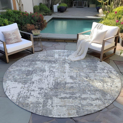 Caelan Gray Washable Indoor-Outdoor Rug-Outdoor Rugs-LOOMLAN Rugs-LOOMLAN