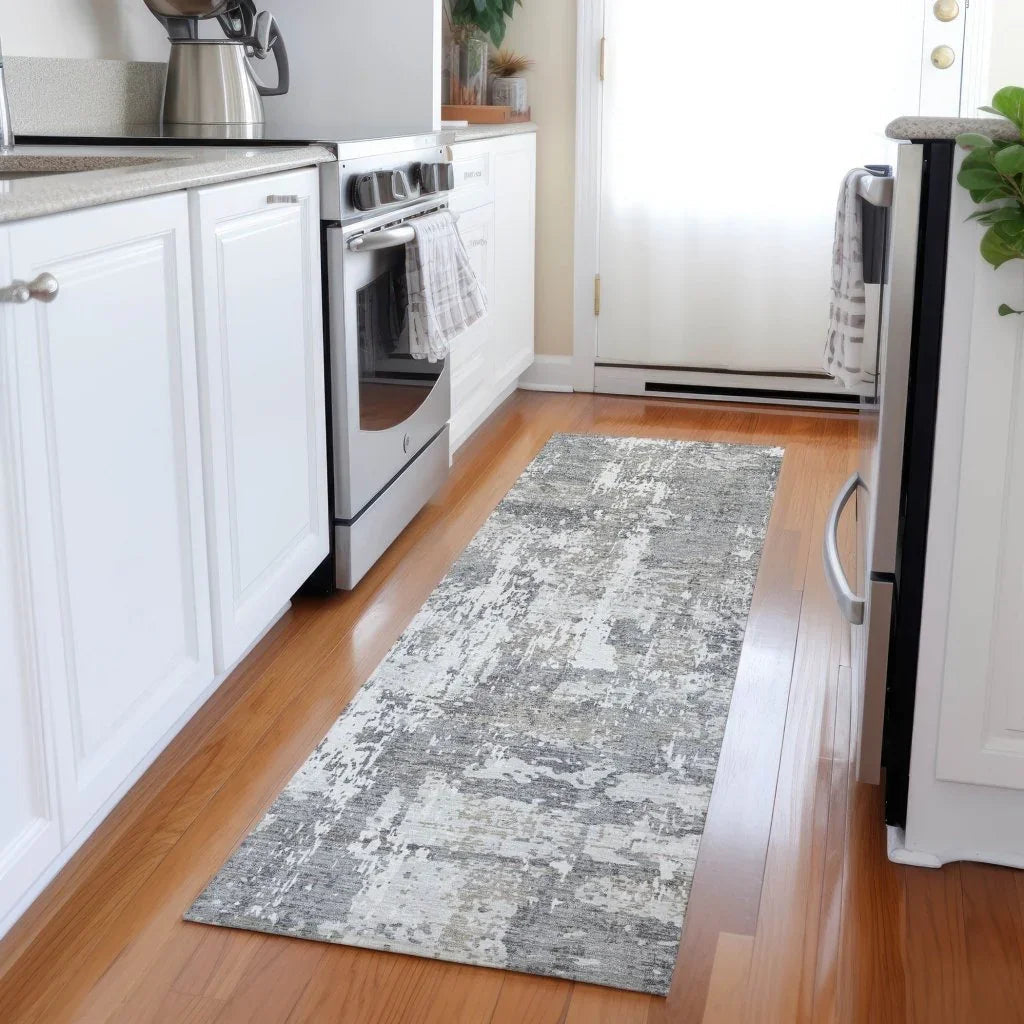 Caelan Gray Washable Indoor-Outdoor Rug-Outdoor Rugs-LOOMLAN Rugs-LOOMLAN