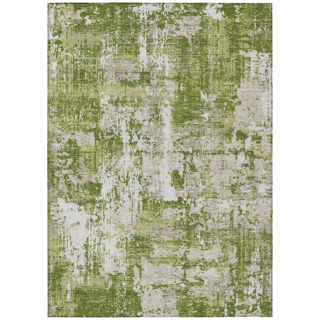 Caelan Green Washable Indoor-Outdoor Rug-Outdoor Rugs-LOOMLAN Rugs-2'6" x 3'10"-LOOMLAN