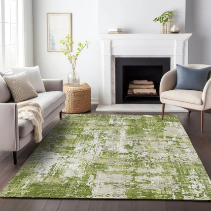 Caelan Green Washable Indoor-Outdoor Rug-Outdoor Rugs-LOOMLAN Rugs-LOOMLAN