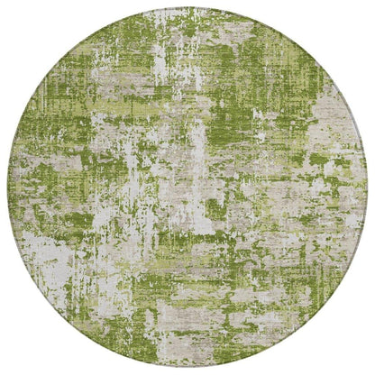 Caelan Green Washable Indoor-Outdoor Rug-Outdoor Rugs-LOOMLAN Rugs-8' x 8'-LOOMLAN