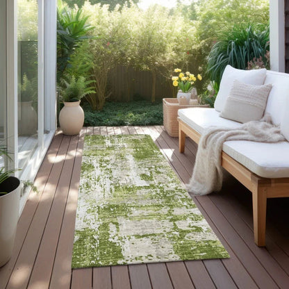 Caelan Green Washable Indoor-Outdoor Rug-Outdoor Rugs-LOOMLAN Rugs-LOOMLAN