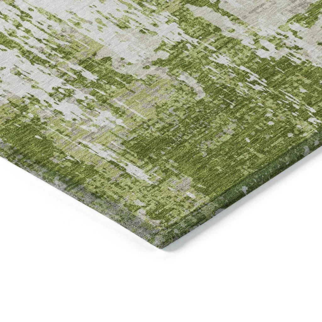 Caelan Green Washable Indoor-Outdoor Rug-Outdoor Rugs-LOOMLAN Rugs-LOOMLAN