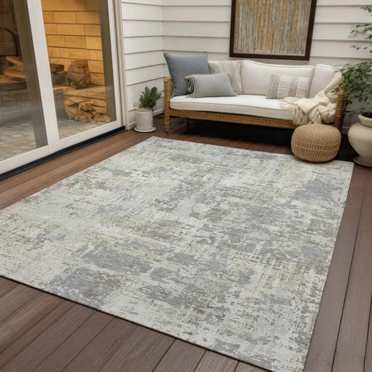 Caelan Ivory Washable Indoor-Outdoor Rug-Outdoor Rugs-LOOMLAN Rugs-LOOMLAN