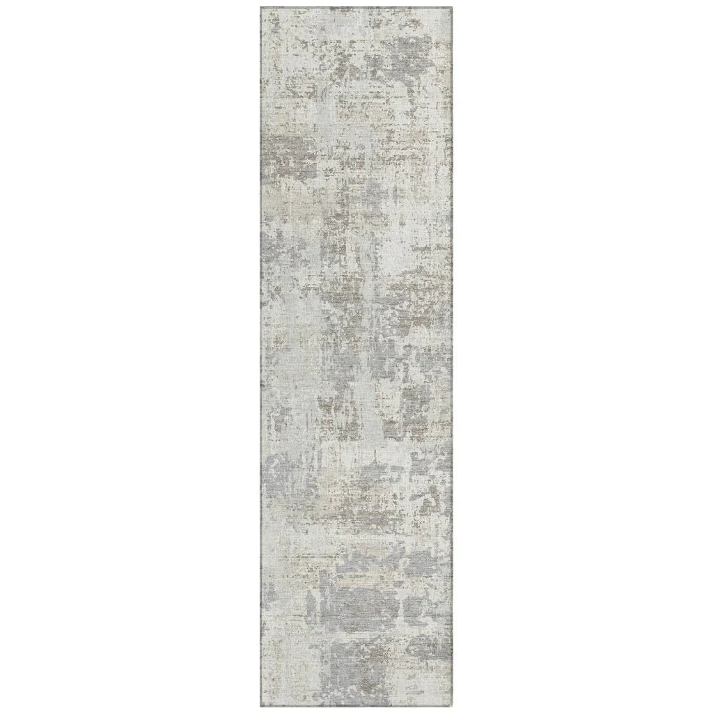 Caelan Ivory Washable Indoor-Outdoor Rug-Outdoor Rugs-LOOMLAN Rugs-2'3" x 7'6"-LOOMLAN