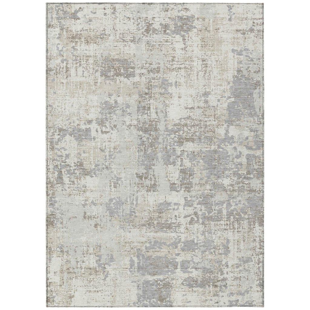 Caelan Ivory Washable Indoor-Outdoor Rug-Outdoor Rugs-LOOMLAN Rugs-2'6" x 3'10"-LOOMLAN
