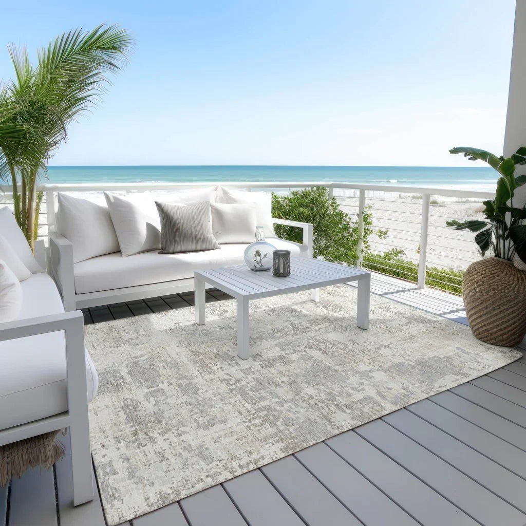 Caelan Ivory Washable Indoor-Outdoor Rug-Outdoor Rugs-LOOMLAN Rugs-LOOMLAN