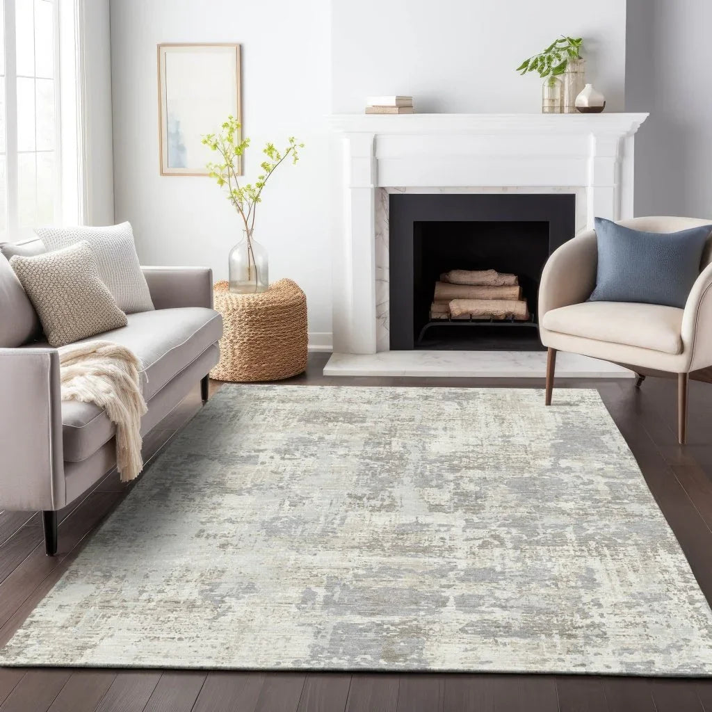 Caelan Ivory Washable Indoor-Outdoor Rug-Outdoor Rugs-LOOMLAN Rugs-LOOMLAN