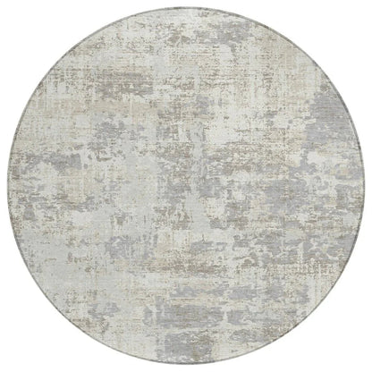 Caelan Ivory Washable Indoor-Outdoor Rug-Outdoor Rugs-LOOMLAN Rugs-8' x 8'-LOOMLAN