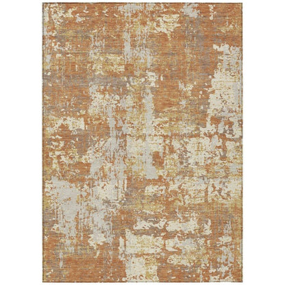 Caelan Orange Washable Indoor-Outdoor Rug-Outdoor Rugs-LOOMLAN Rugs-2'6" x 3'10"-LOOMLAN