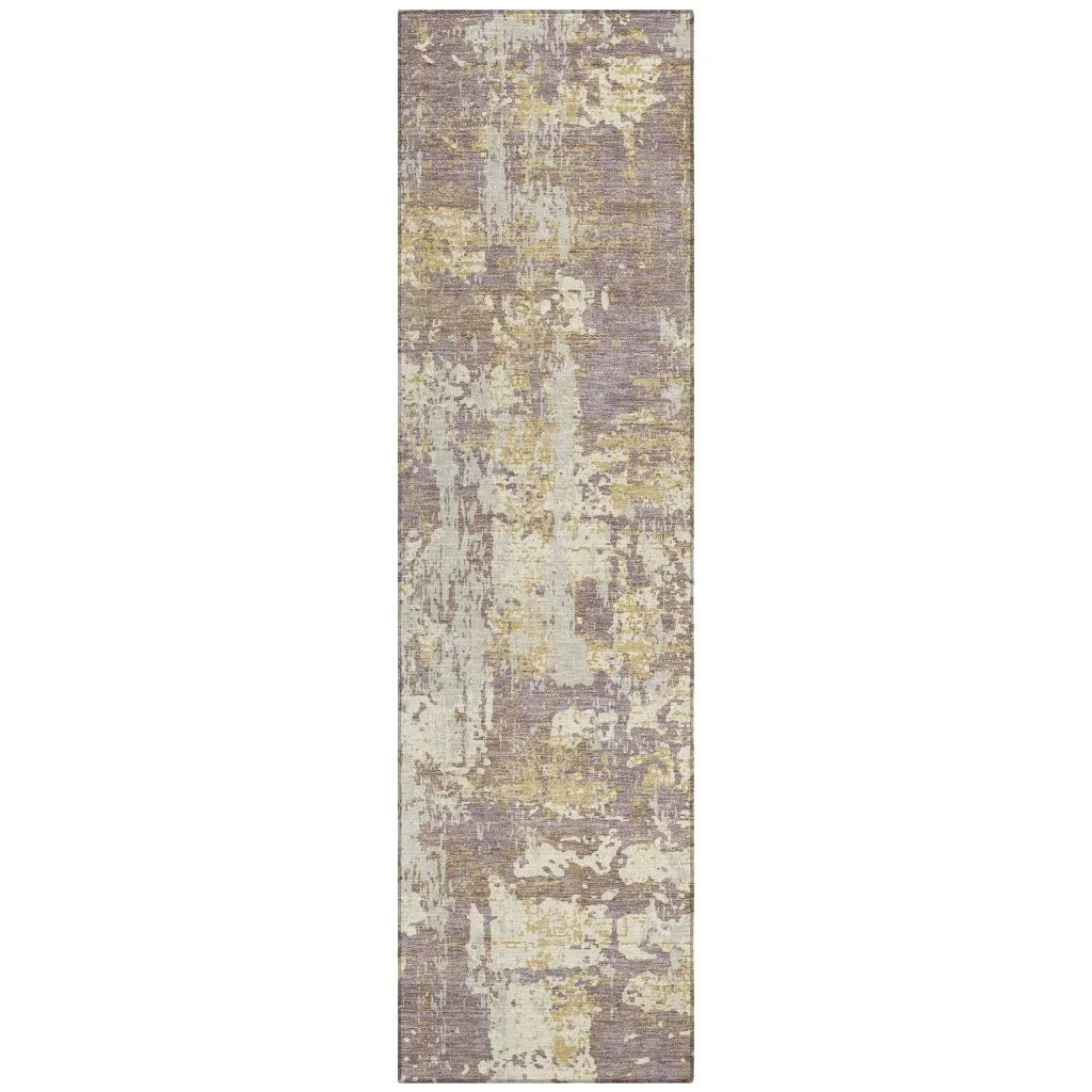 Caelan Purple Washable Indoor-Outdoor Rug-Outdoor Rugs-LOOMLAN Rugs-2'3" x 7'6"-LOOMLAN