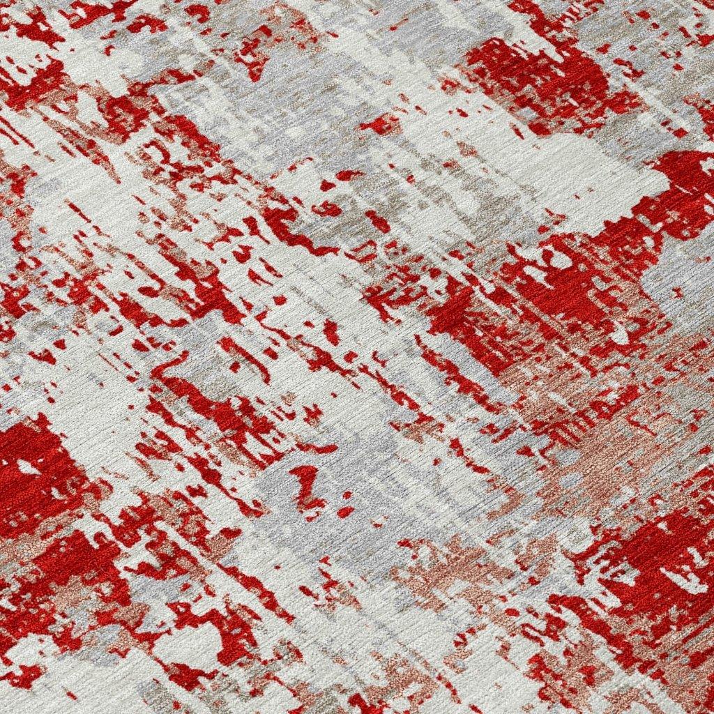 Caelan Red Washable Indoor-Outdoor Rug-Outdoor Rugs-LOOMLAN Rugs-LOOMLAN