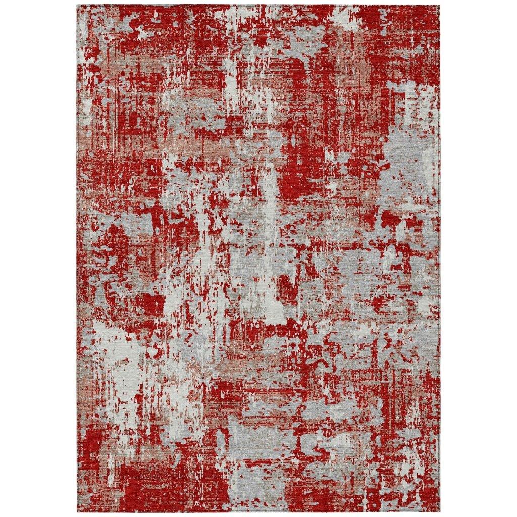Caelan Red Washable Indoor-Outdoor Rug-Outdoor Rugs-LOOMLAN Rugs-2'6" x 3'10"-LOOMLAN