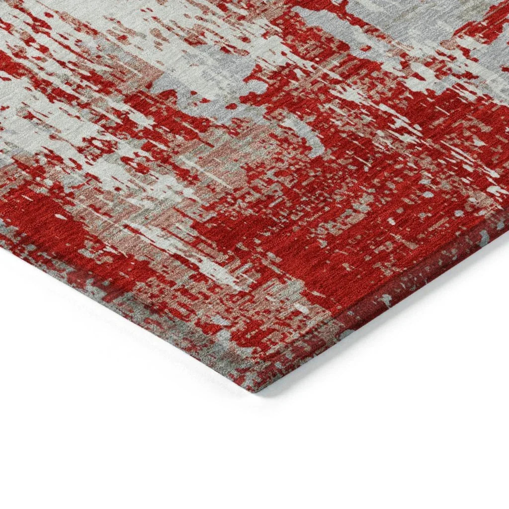 Caelan Red Washable Indoor-Outdoor Rug-Outdoor Rugs-LOOMLAN Rugs-LOOMLAN