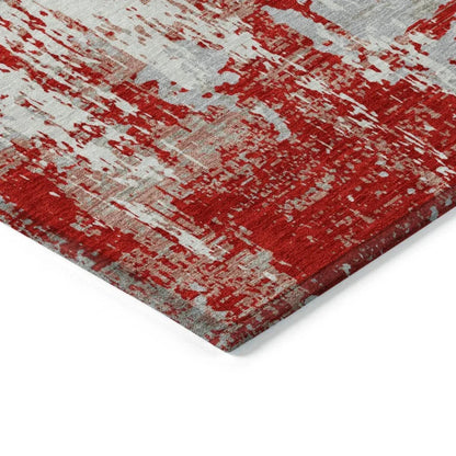 Caelan Red Washable Indoor-Outdoor Rug-Outdoor Rugs-LOOMLAN Rugs-LOOMLAN