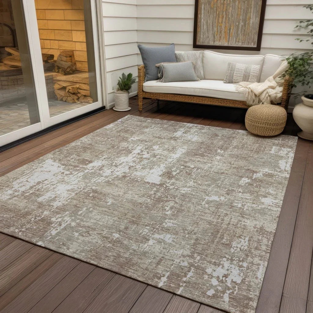 Caelan Taupe Washable Indoor-Outdoor Rug-Outdoor Rugs-LOOMLAN Rugs-LOOMLAN