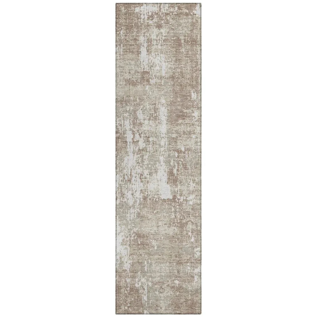 Caelan Taupe Washable Indoor-Outdoor Rug-Outdoor Rugs-LOOMLAN Rugs-2'3" x 7'6"-LOOMLAN