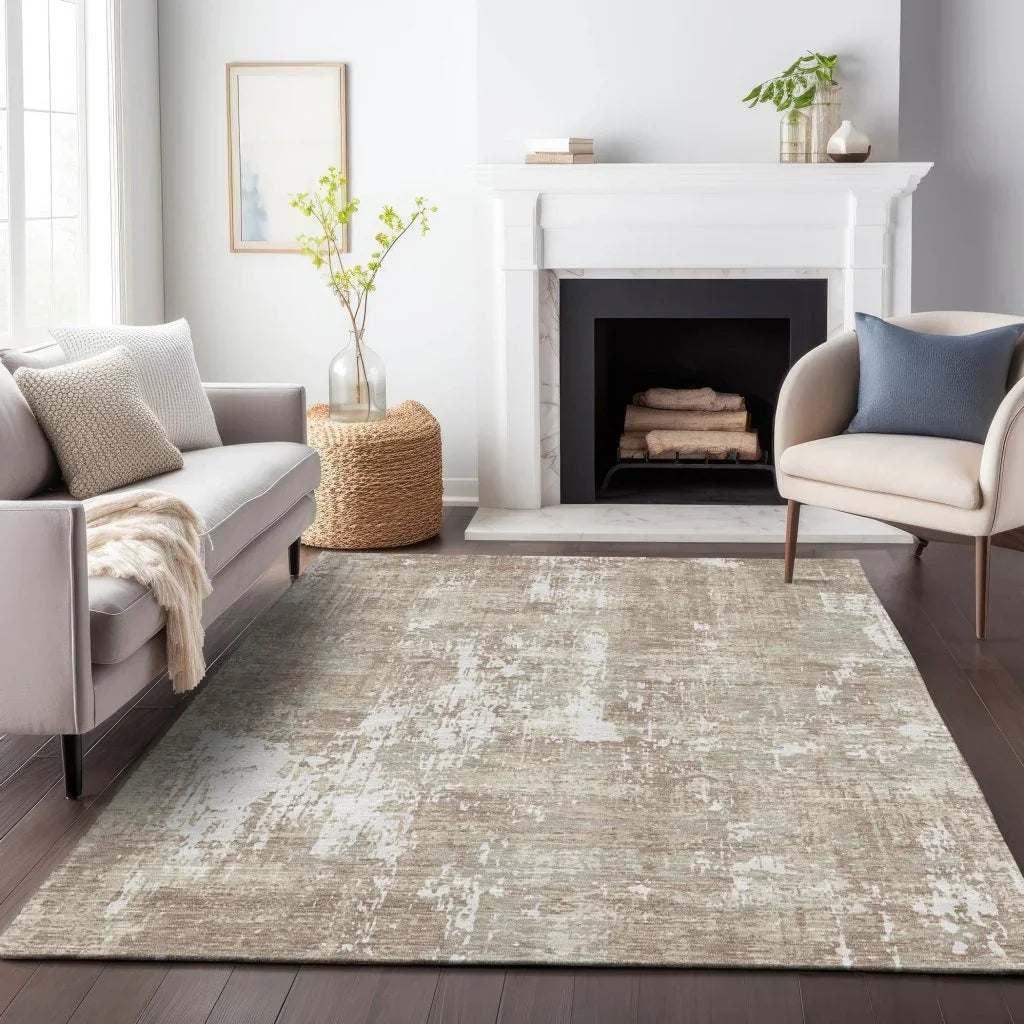 Caelan Taupe Washable Indoor-Outdoor Rug-Outdoor Rugs-LOOMLAN Rugs-LOOMLAN