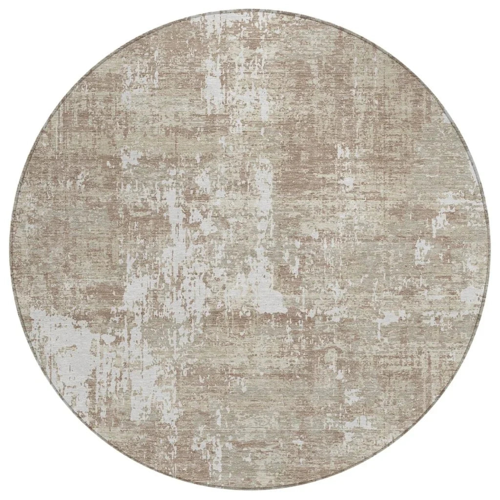 Caelan Taupe Washable Indoor-Outdoor Rug-Outdoor Rugs-LOOMLAN Rugs-8' x 8'-LOOMLAN
