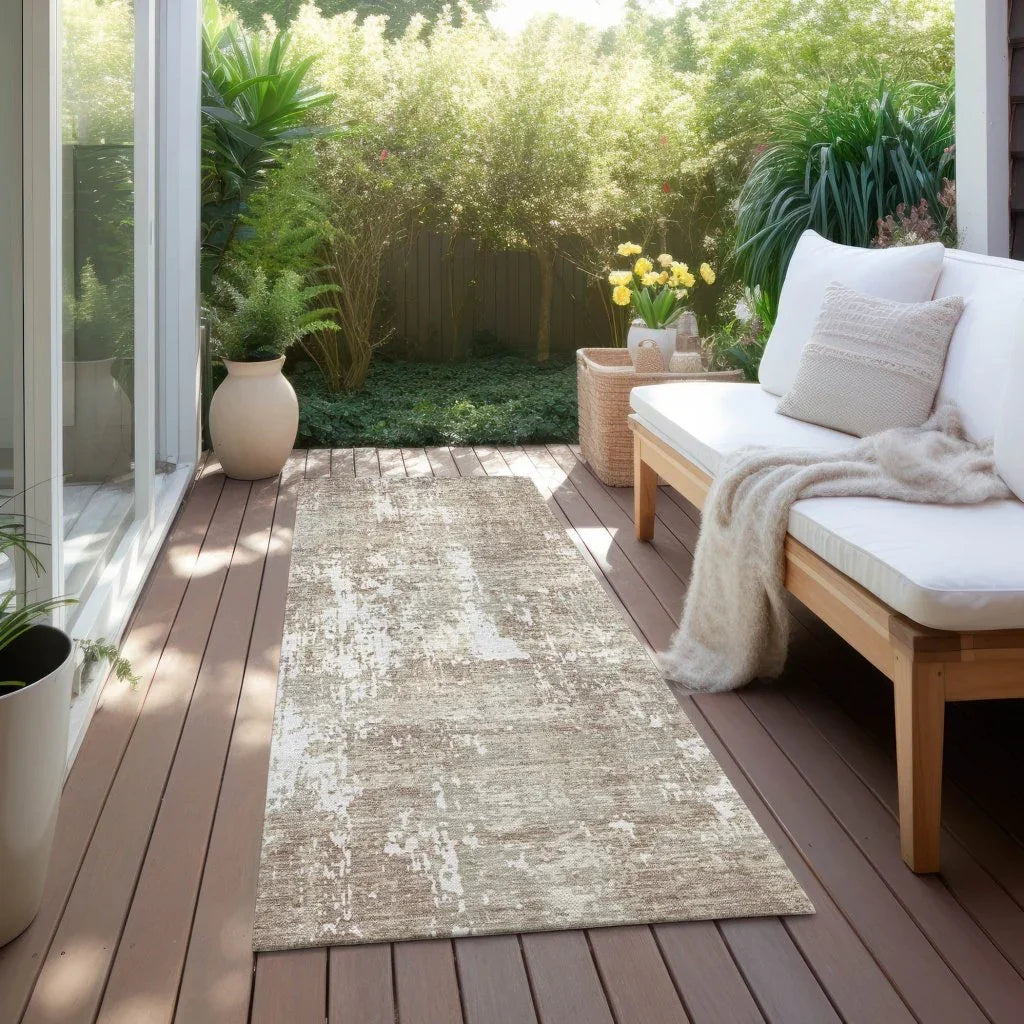 Caelan Taupe Washable Indoor-Outdoor Rug-Outdoor Rugs-LOOMLAN Rugs-LOOMLAN