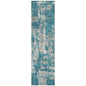 Caelan Teal Washable Indoor-Outdoor Rug-Outdoor Rugs-LOOMLAN Rugs-2'3" x 7'6"-LOOMLAN