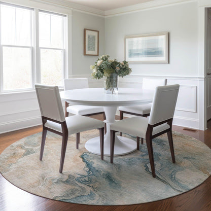 Caelanor Teal Washable Indoor - Outdoor Rug - LOOMLAN - LOOMLAN Rugs - Outdoor Rugs