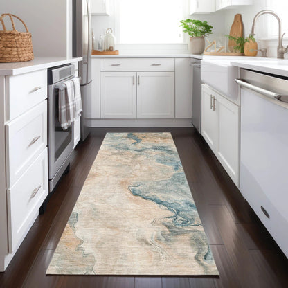 Caelanor Teal Washable Indoor - Outdoor Rug - LOOMLAN - LOOMLAN Rugs - Outdoor Rugs