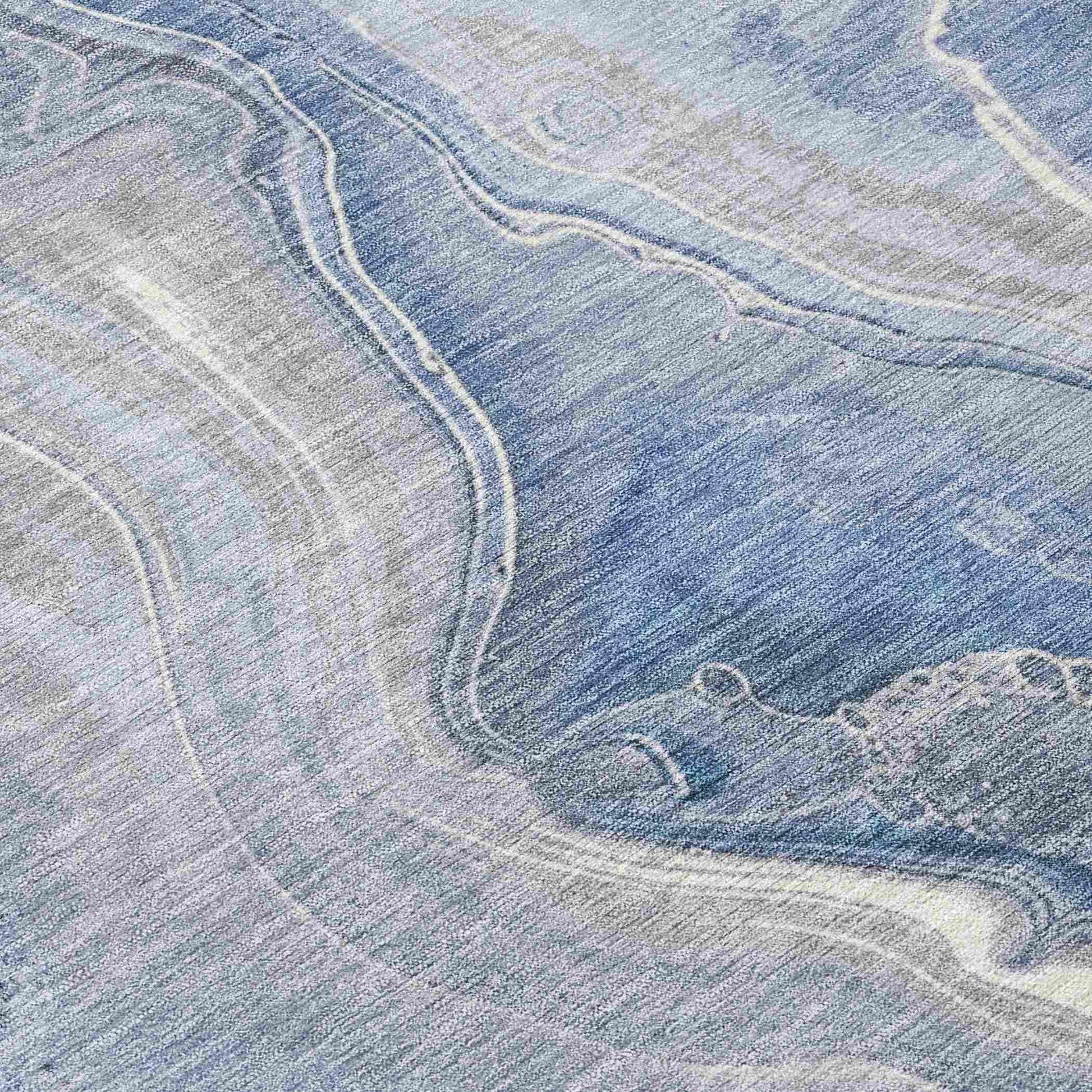 Caelara Blue Washable Indoor - Outdoor Rug - LOOMLAN - LOOMLAN Rugs - Outdoor Rugs