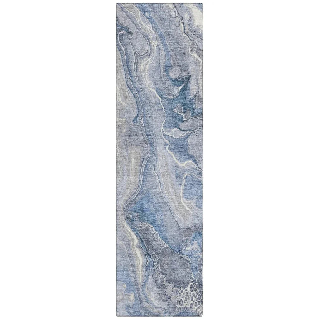 Caelara Blue Washable Indoor - Outdoor Rug - LOOMLAN - LOOMLAN Rugs - Outdoor Rugs
