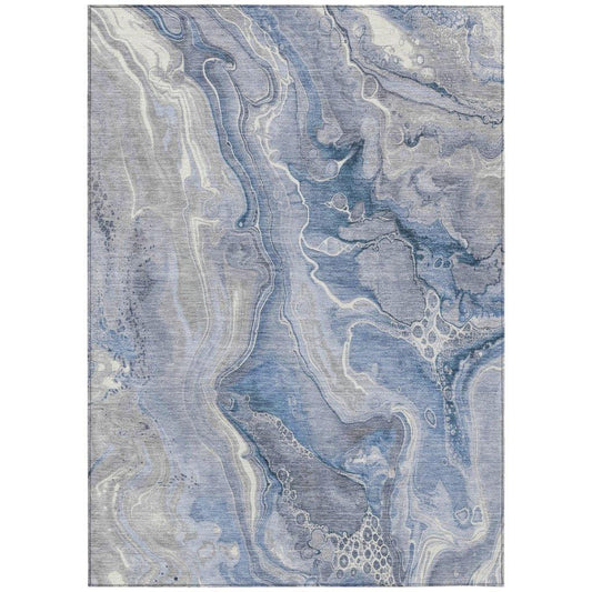 Caelara Blue Washable Indoor - Outdoor Rug - LOOMLAN - LOOMLAN Rugs - Outdoor Rugs