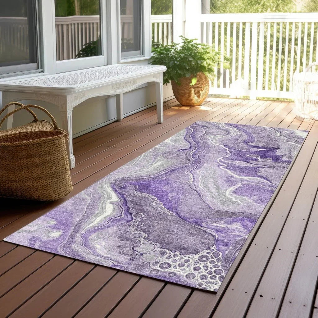 Caelara Purple Washable Indoor - Outdoor Rug - LOOMLAN - LOOMLAN Rugs - Outdoor Rugs