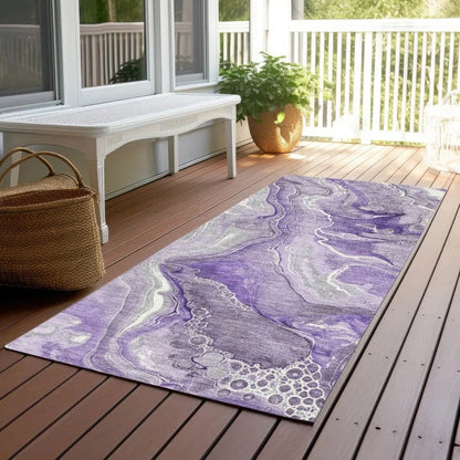 Caelara Purple Washable Indoor - Outdoor Rug - LOOMLAN - LOOMLAN Rugs - Outdoor Rugs