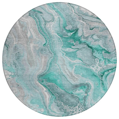 Caelara Teal Washable Indoor - Outdoor Rug - LOOMLAN - LOOMLAN Rugs - Outdoor Rugs