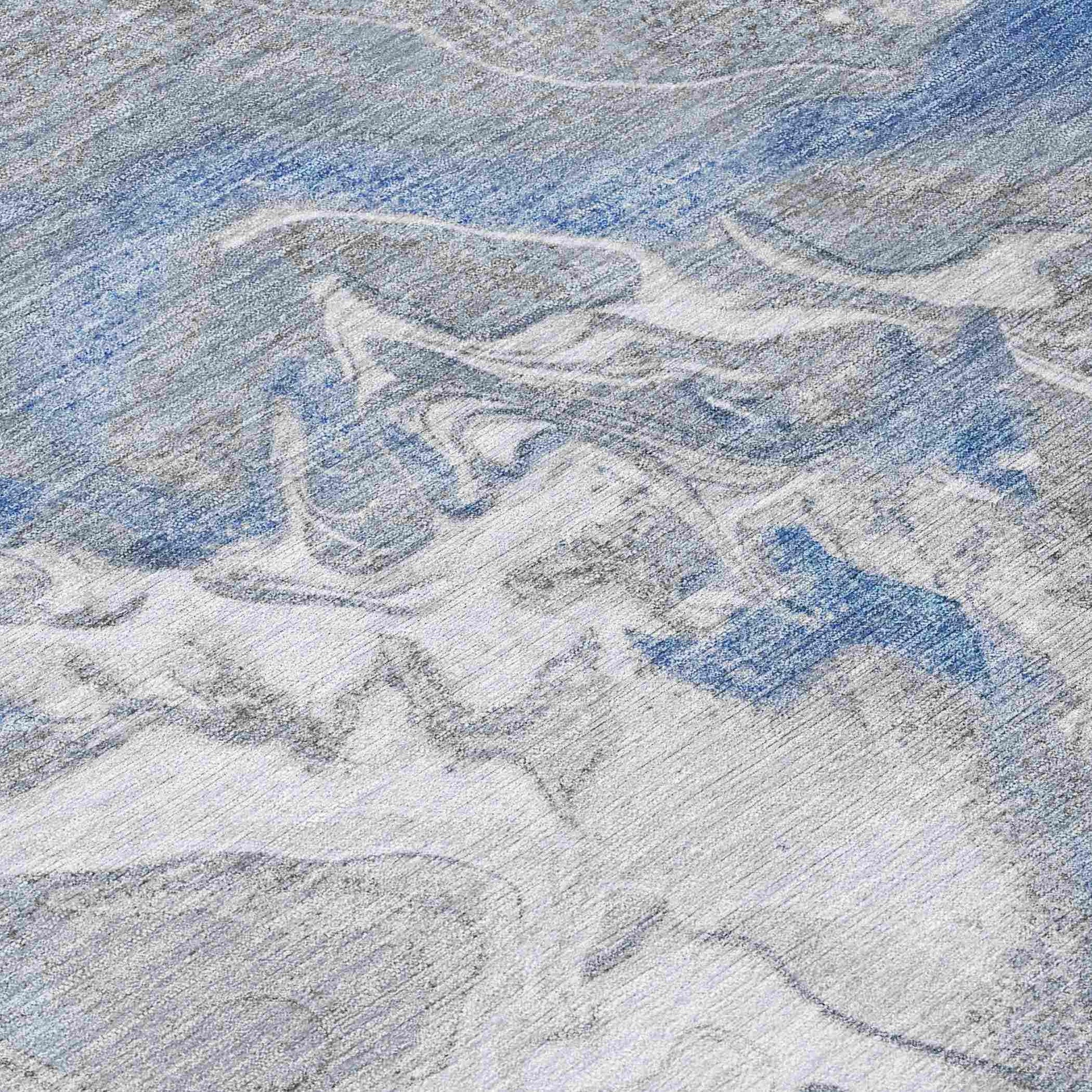 Caelaris Blue Washable Indoor - Outdoor Rug - LOOMLAN - LOOMLAN Rugs - Outdoor Rugs