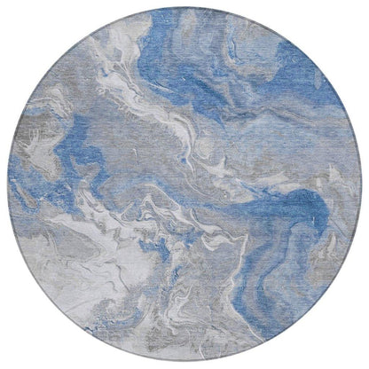Caelaris Blue Washable Indoor - Outdoor Rug - LOOMLAN - LOOMLAN Rugs - Outdoor Rugs