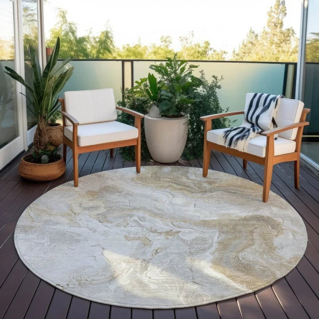 Caelaris Ivory Washable Indoor - Outdoor Rug - LOOMLAN - LOOMLAN Rugs - Outdoor Rugs