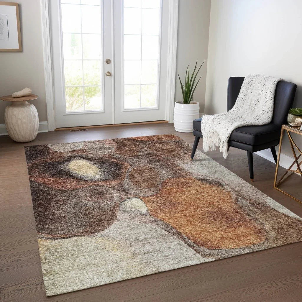 Caeli Brown Washable Indoor - Outdoor Rug - LOOMLAN - LOOMLAN Rugs - Outdoor Rugs