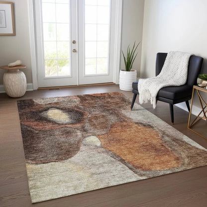 Caeli Brown Washable Indoor - Outdoor Rug - LOOMLAN - LOOMLAN Rugs - Outdoor Rugs