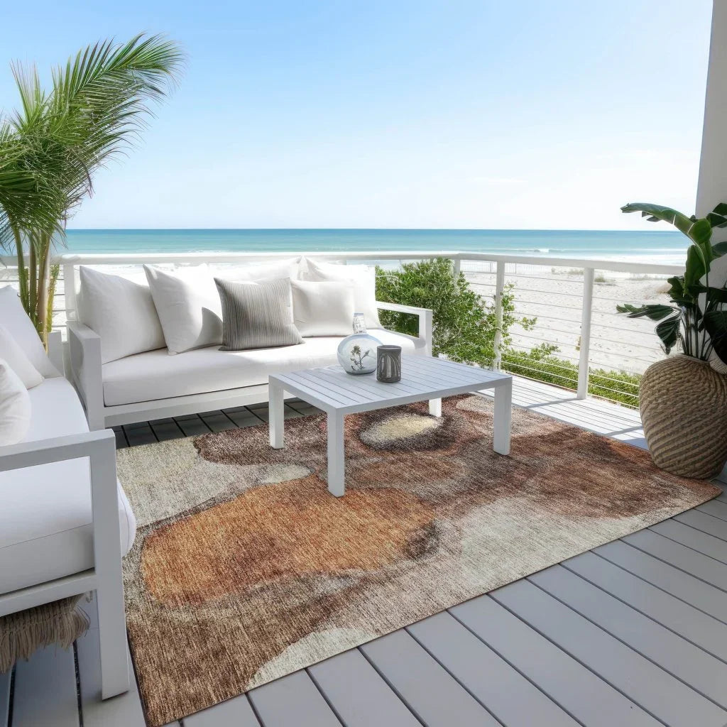 Caeli Brown Washable Indoor - Outdoor Rug - LOOMLAN - LOOMLAN Rugs - Outdoor Rugs