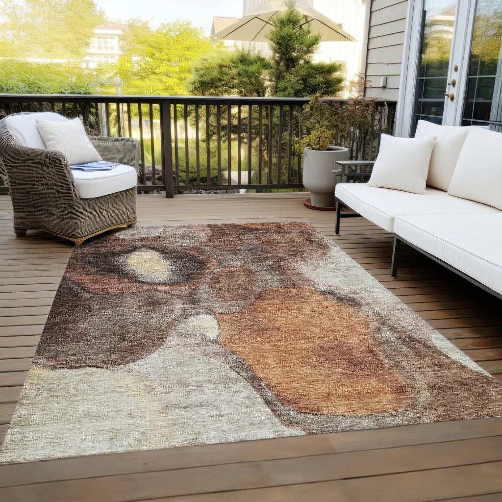 Caeli Brown Washable Indoor - Outdoor Rug - LOOMLAN - LOOMLAN Rugs - Outdoor Rugs