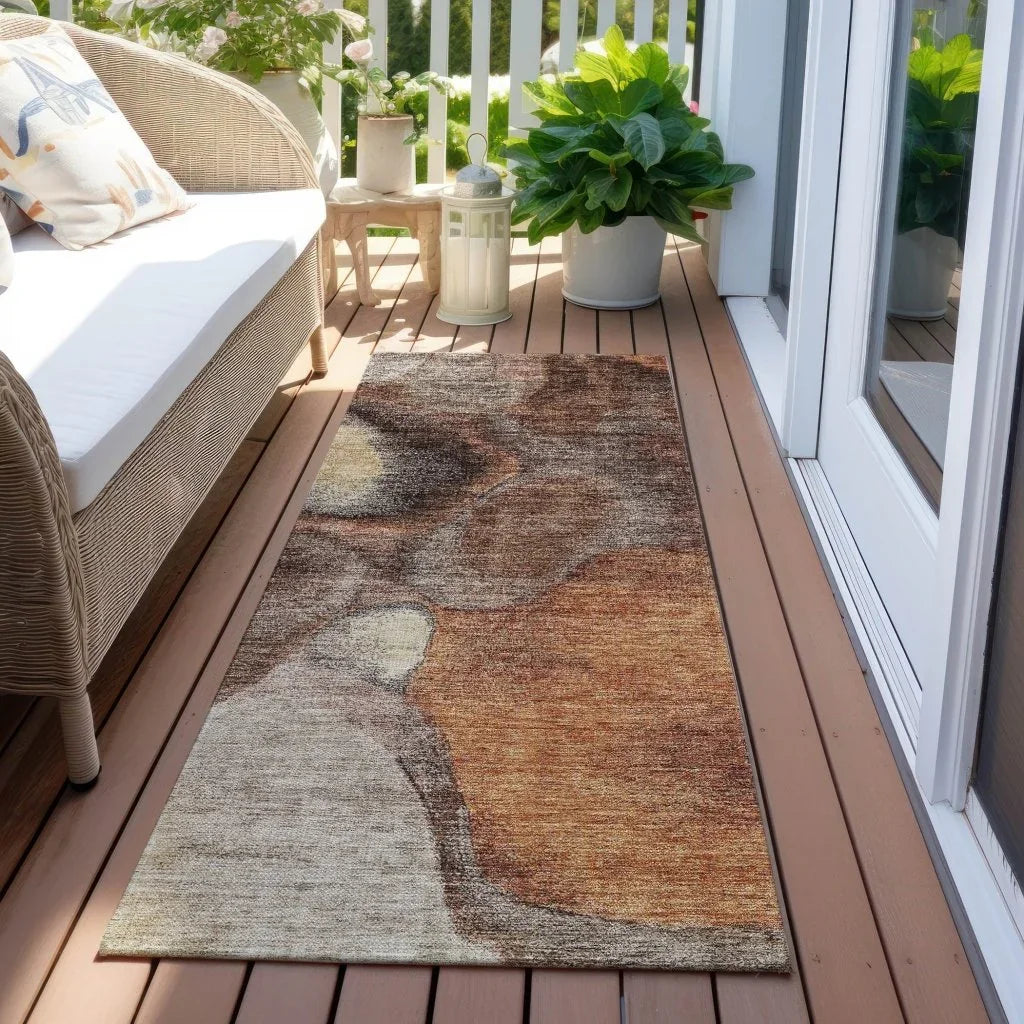Caeli Brown Washable Indoor - Outdoor Rug - LOOMLAN - LOOMLAN Rugs - Outdoor Rugs