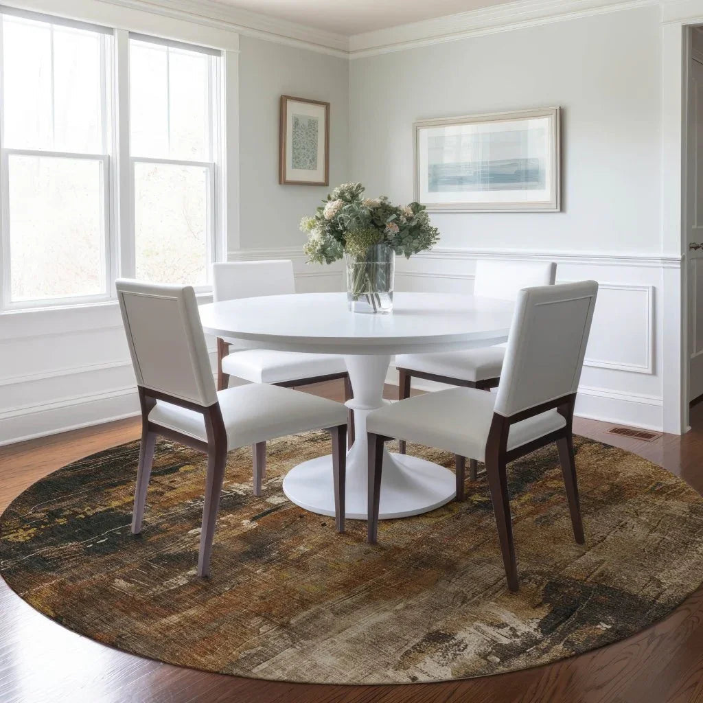 Caelion Brown Washable Indoor - Outdoor Rug - LOOMLAN - LOOMLAN Rugs - Outdoor Rugs