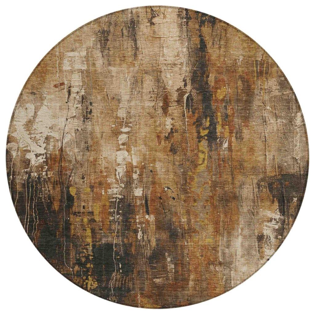 Caelion Brown Washable Indoor - Outdoor Rug - LOOMLAN - LOOMLAN Rugs - Outdoor Rugs