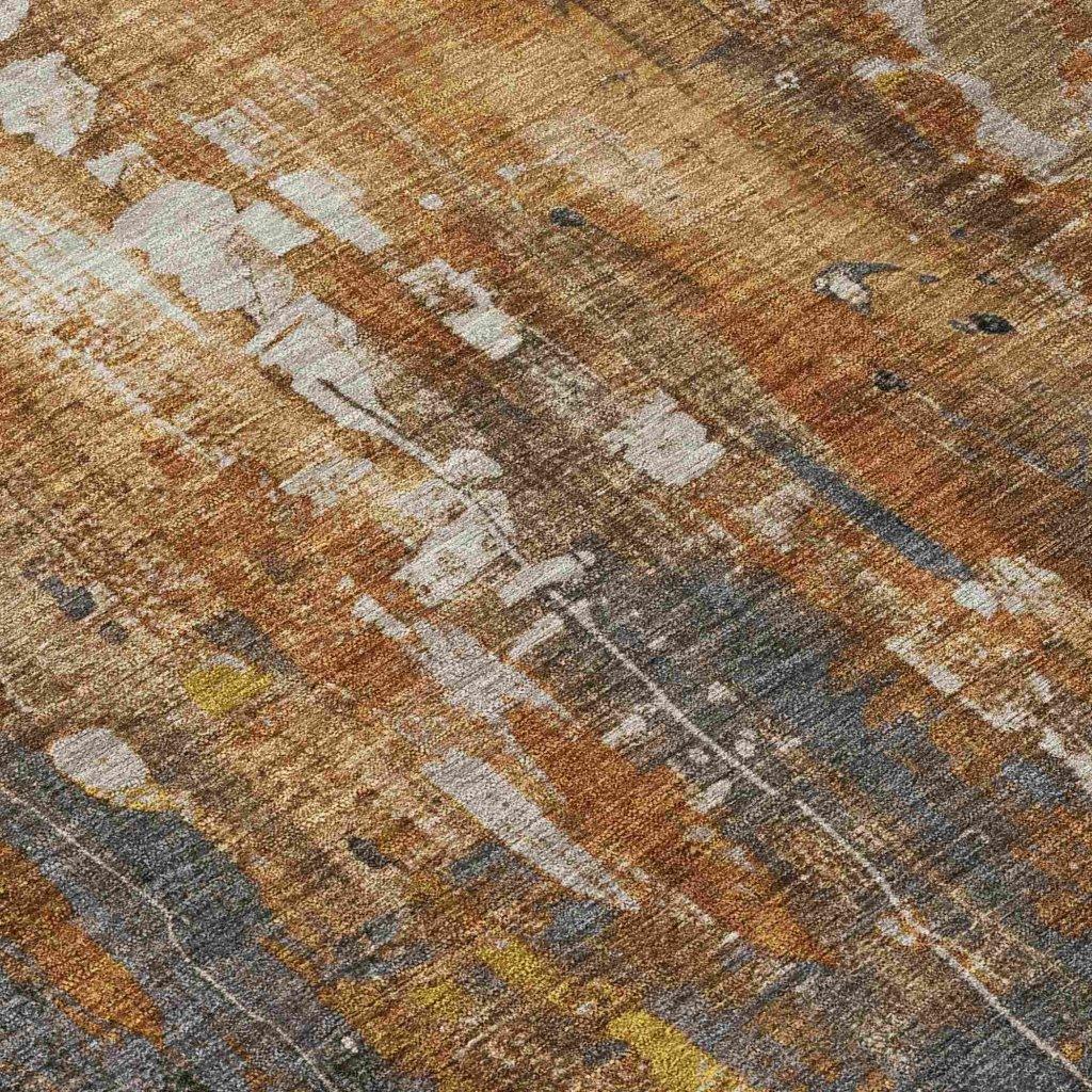 Caelion Orange Washable Indoor - Outdoor Rug - LOOMLAN - LOOMLAN Rugs - Outdoor Rugs