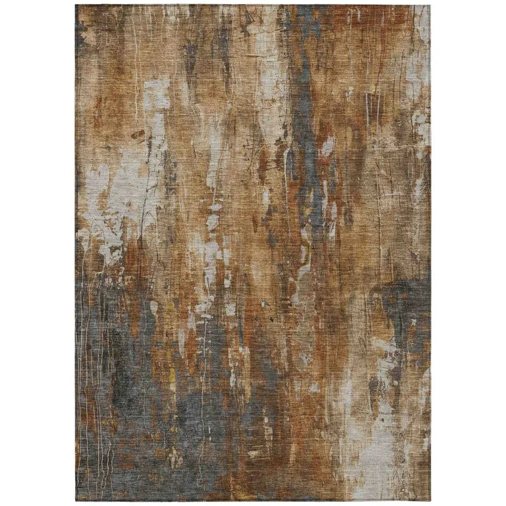 Caelion Orange Washable Indoor - Outdoor Rug - LOOMLAN - LOOMLAN Rugs - Outdoor Rugs