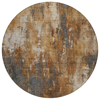 Caelion Orange Washable Indoor - Outdoor Rug - LOOMLAN - LOOMLAN Rugs - Outdoor Rugs