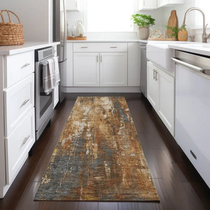 Caelion Orange Washable Indoor - Outdoor Rug - LOOMLAN - LOOMLAN Rugs - Outdoor Rugs