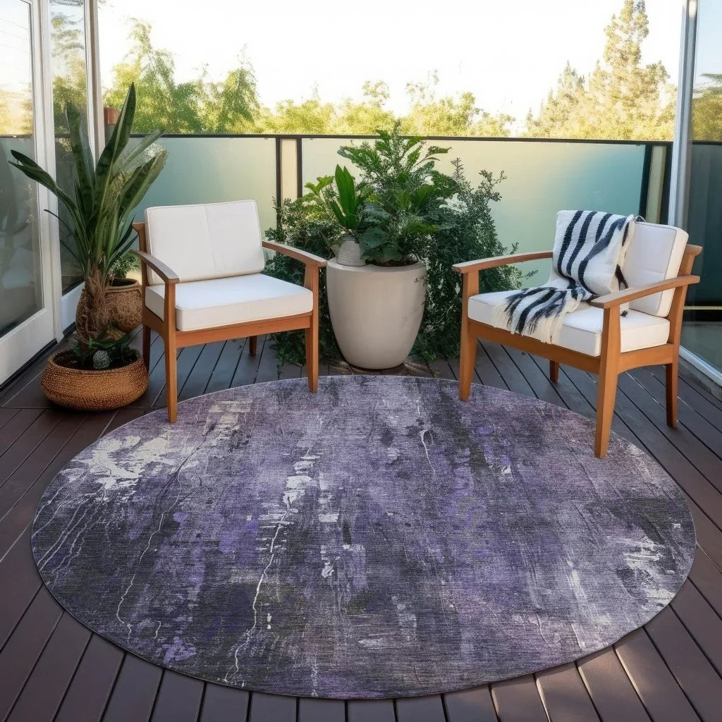 Caelion Purple Washable Indoor - Outdoor Rug - LOOMLAN - LOOMLAN Rugs - Outdoor Rugs