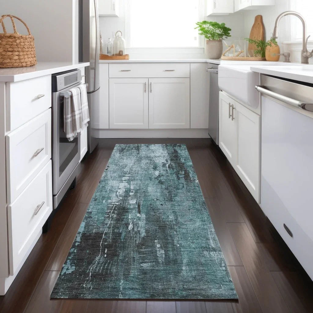 Caelion Teal Washable Indoor - Outdoor Rug - LOOMLAN - LOOMLAN Rugs - Outdoor Rugs