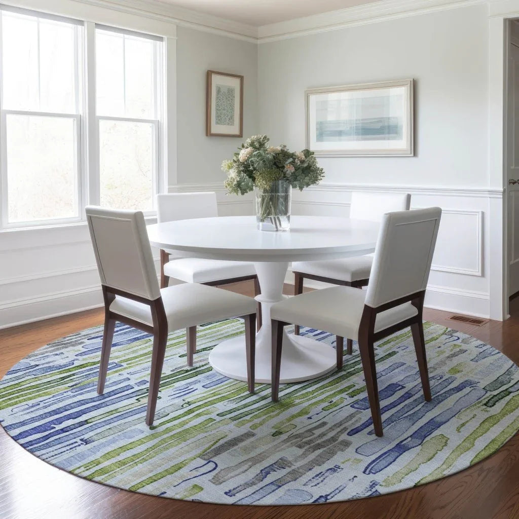 Caelira Blue Washable Indoor - Outdoor Rug - LOOMLAN - LOOMLAN Rugs - Outdoor Rugs